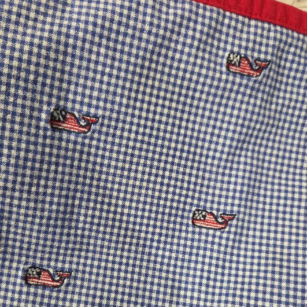 Vineyard Vines Patriotic Blue Checkered Whale Placemats